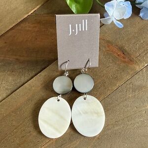 J. Jill Mother of Pearl Drop Earrings White Shell Dangle Minimalist Coastal
